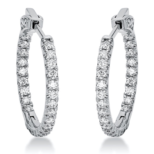 Creolen 18 kt WG, 48 Brill. 0,65 ct, TW-si