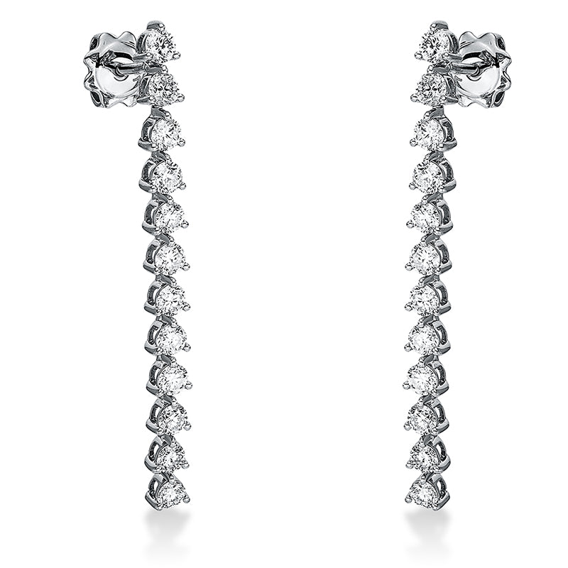 Ohrschmuck 18 kt WG, 24 Brill. 1,90 ct, TW-si