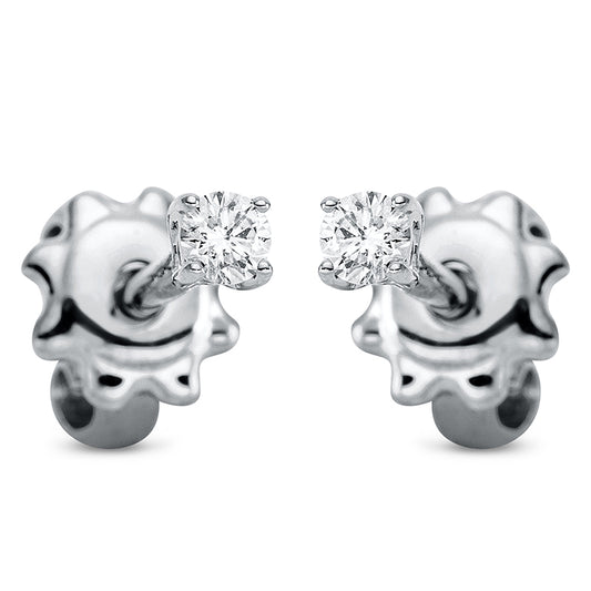 Ohrstecker 18 kt WG, 2 Brill. 0,06 ct, TW-si