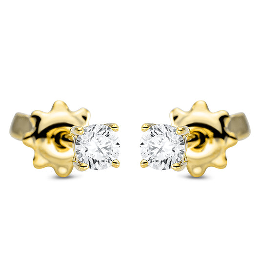 Ohrstecker 18 kt GG, 2 Brill. 0,20 ct, TW-si