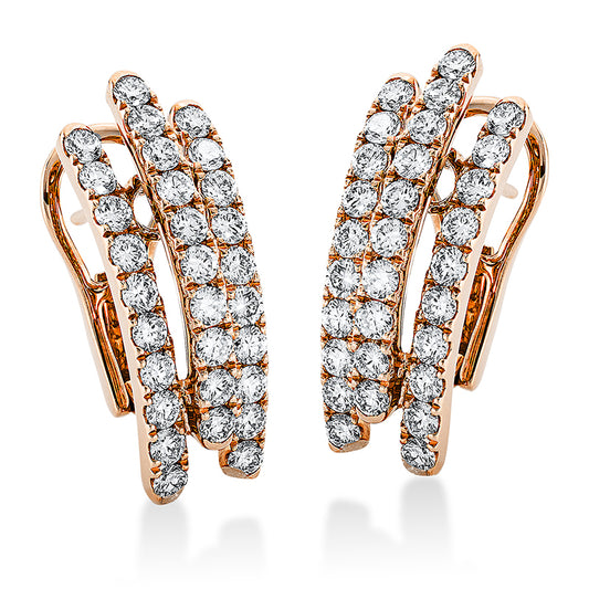 Creolen 18 kt RG, 60 Brill. 2,12 ct, TW-vsi