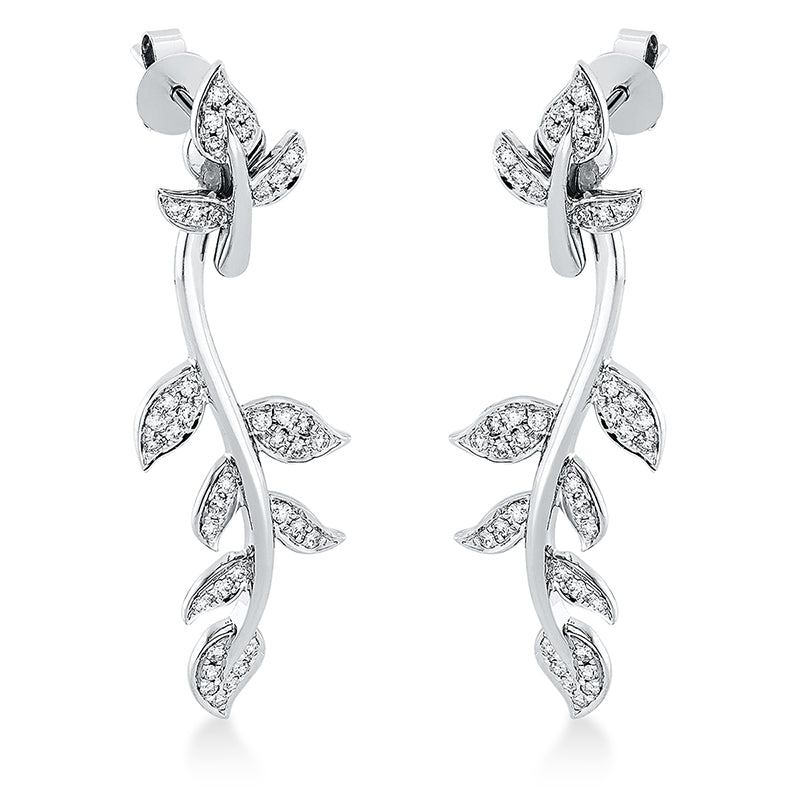 Ohrschmuck 18 kt WG, 78 Brill. 0,37 ct, W-si