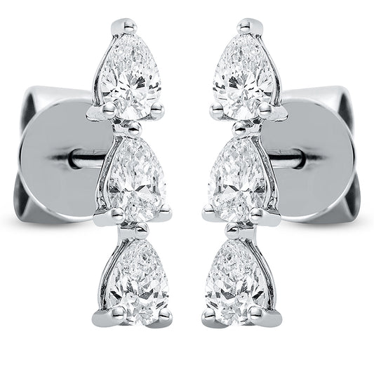 Ohrstecker 18 kt WG, 6 Tropfen 0,58 ct, TW-si