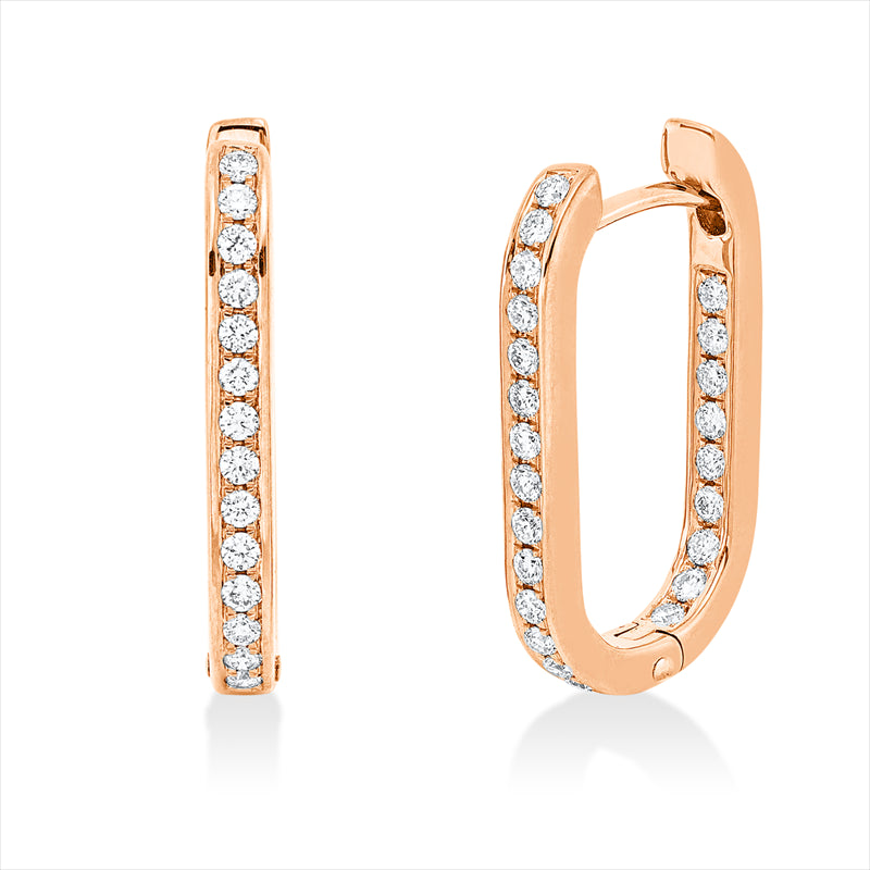 Creolen 18 kt RG, 46 Brill. 0,47 ct, TW-vsi