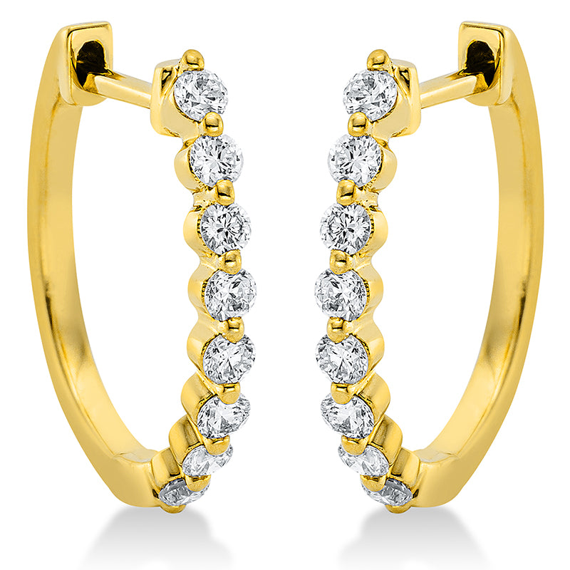 Creolen 18 kt GG, 16 Brill. 0,37 ct, TW-si