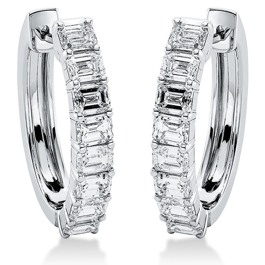 Creolen 18 kt WG, 16 Sm.schliff 2,27 ct, D-F-si