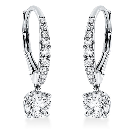 Ohrschmuck 18 kt WG, 2 Brill. 0,81 ct, TW-si, 18 Brill. 0,17 ct, TW-si