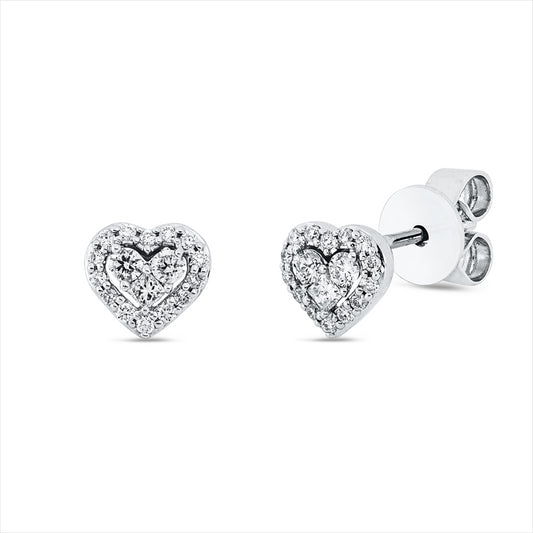 Ohrstecker 18 kt WG, 28 Brill. 0,08 ct, TW-pi, 2 Princ. 0,04 ct, TW-si, 4 Brill. 0,07 ct, TW-pi