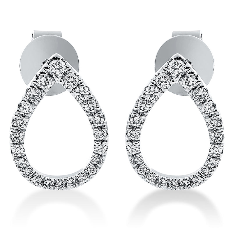 Ohrstecker 18 kt WG, 8 Brill. 0,08 ct, TW-si, 2 Brill. 0,03 ct, TW-si, 34 Brill. 0,13 ct, TW-si