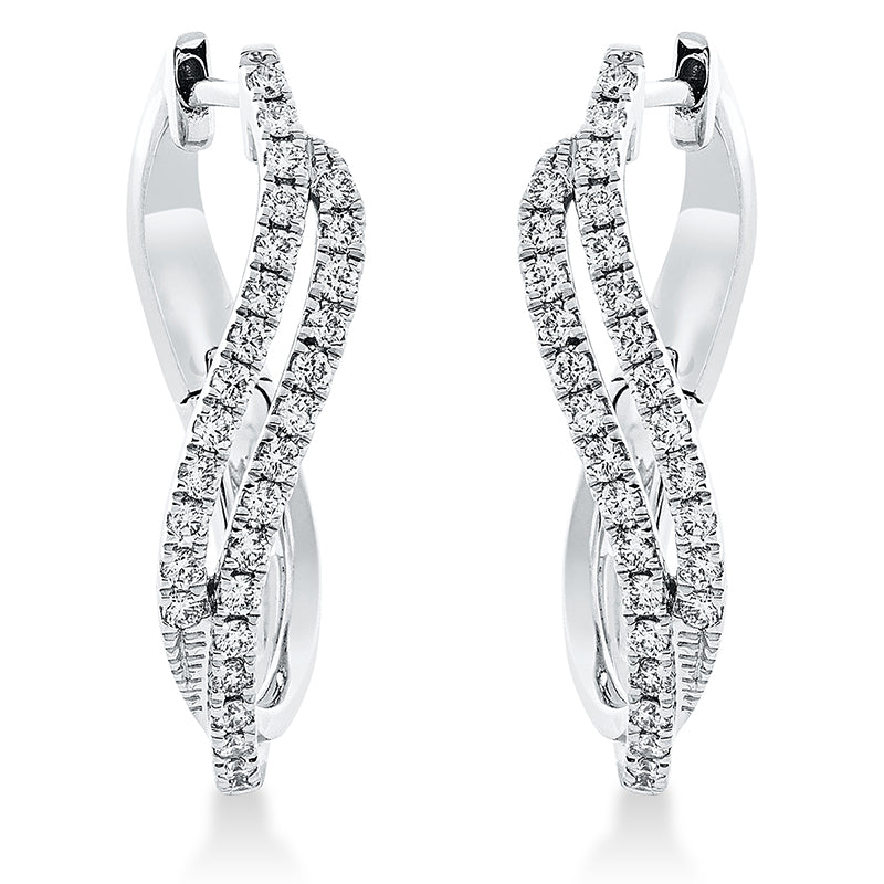 Creolen 18 kt WG, 58 Brill. 0,53 ct, TW-si