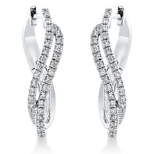 Creolen 18 kt WG, 58 Brill. 0,53 ct, TW-si