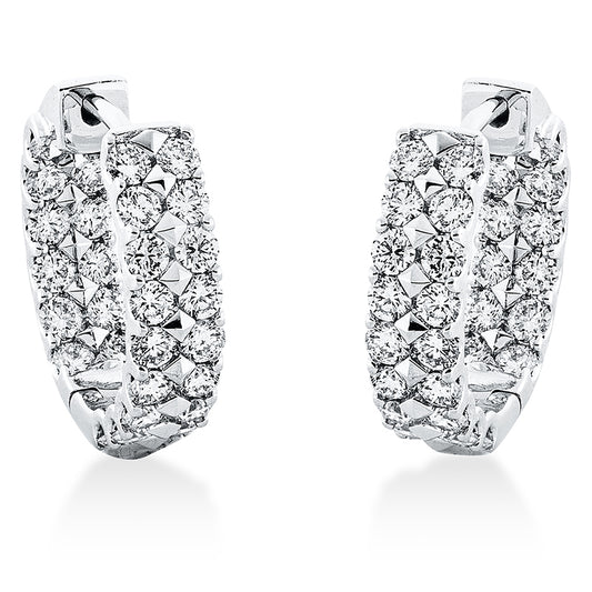 Creolen 18 kt WG, 60 Brill. 1,52 ct, TW-si