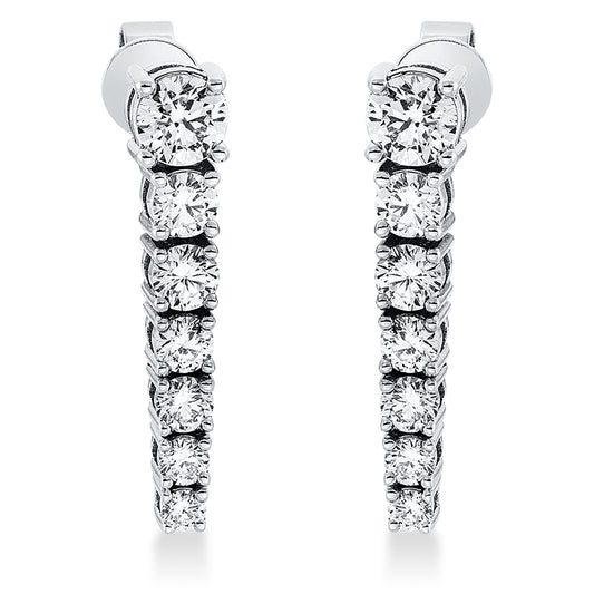 Ohrstecker 14 kt WG, 14 Brill. 1,22 ct, TW-si