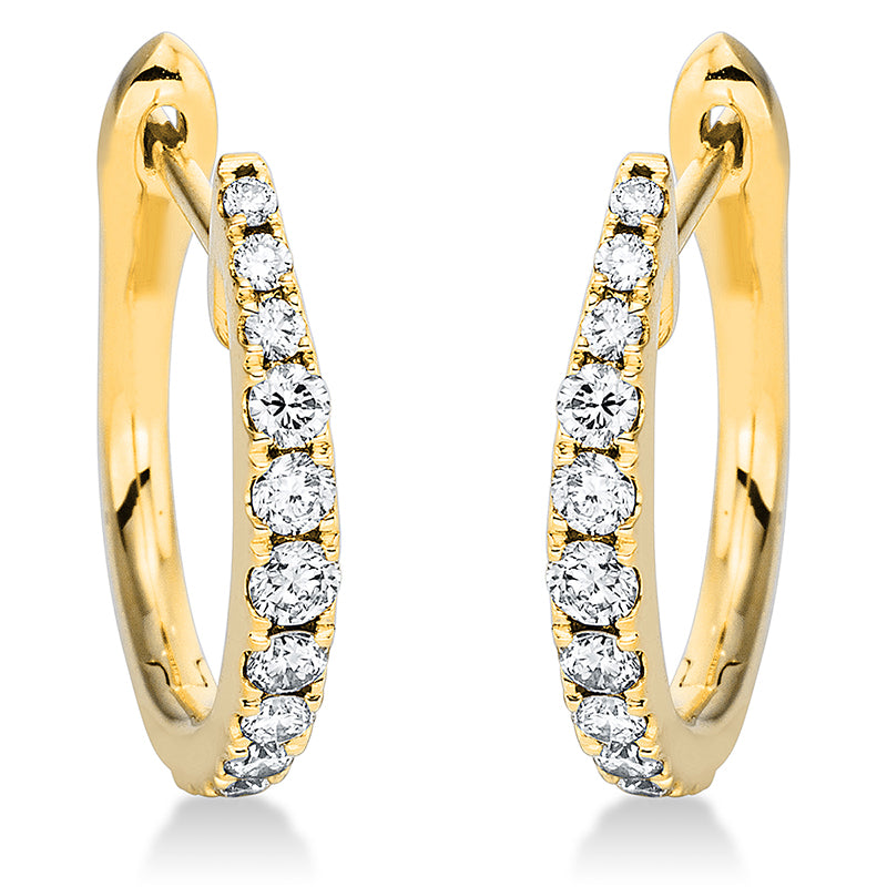 Creolen 18 kt GG, 22 Brill. 0,35 ct, TW-si