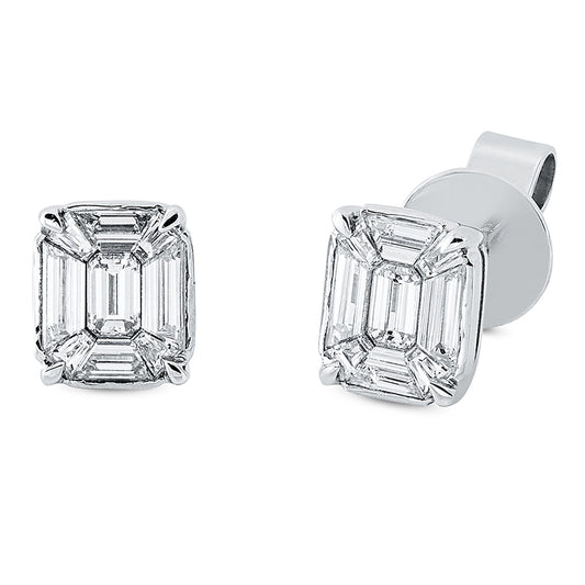 Ohrstecker 18 kt WG, 18 Fant-Schl. 0,67 ct, TW-si