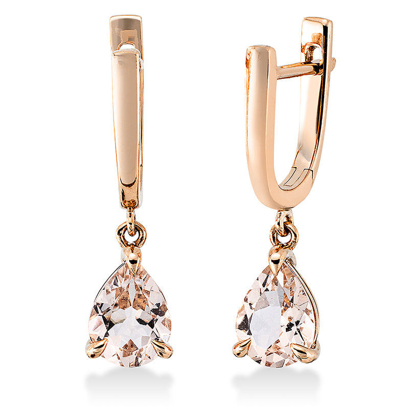 Ohrschmuck 18 kt RG, 2 Morganit 1,79 ct rosa