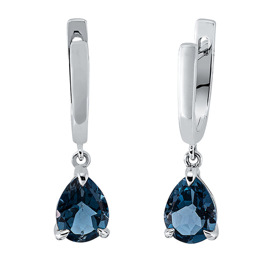 Ohrschmuck 18 kt WG, 2 Topase 2,15 ct Lond. blue