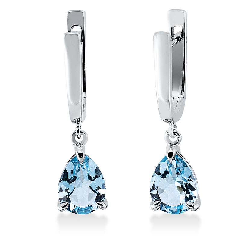 Ohrschmuck 18 kt WG, 2 Topase 2,69 ct sky blue
