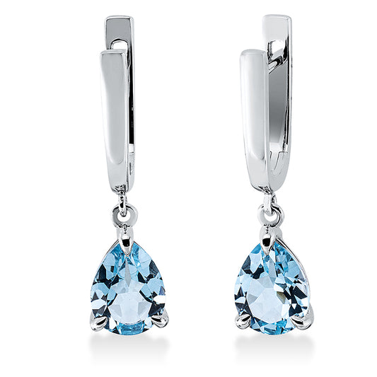 Ohrschmuck 18 kt WG, 2 Topase 2,69 ct sky blue