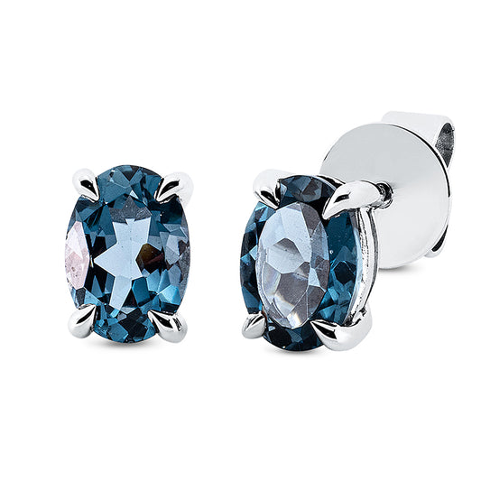 Ohrstecker 18 kt WG, 2 Topase 2,03 ct Lond. blue