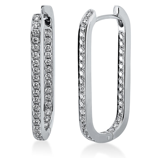 Creolen 18 kt WG, 66 Brill. 0,68 ct, TW-vsi