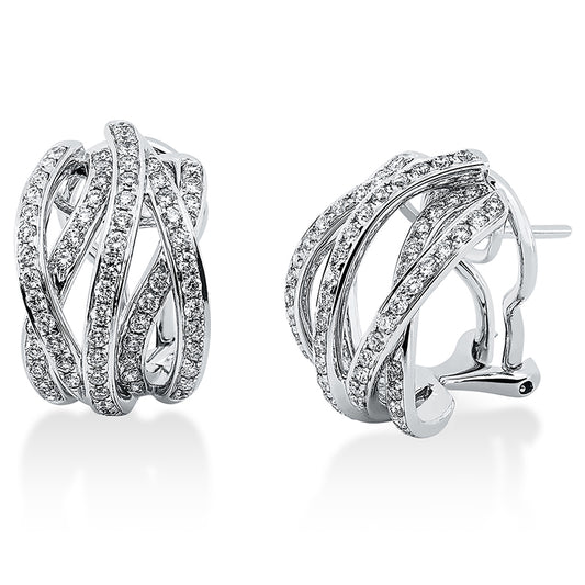 Creolen 18 kt WG, 134 Brill. 1,02 ct, TW-vsi