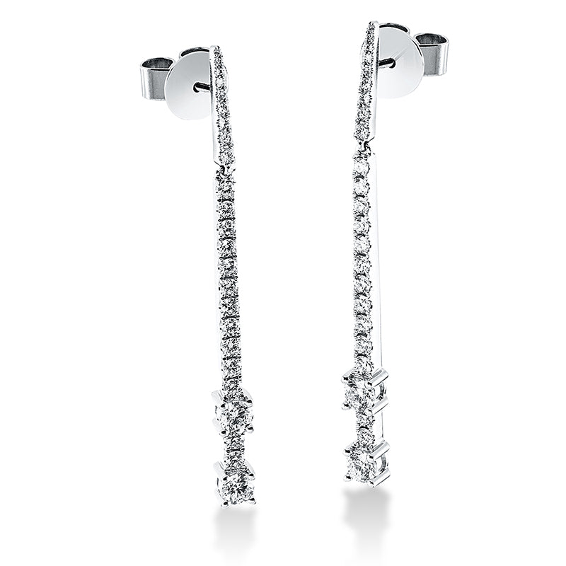 Ohrschmuck 18 kt WG, 4 Brill. 0,43 ct, TW-si, 44 Brill. 0,50 ct, TW-si