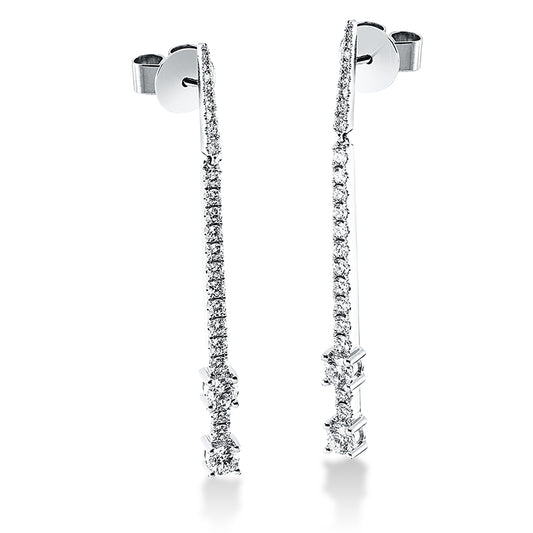 Ohrschmuck 18 kt WG, 4 Brill. 0,43 ct, TW-si, 44 Brill. 0,50 ct, TW-si