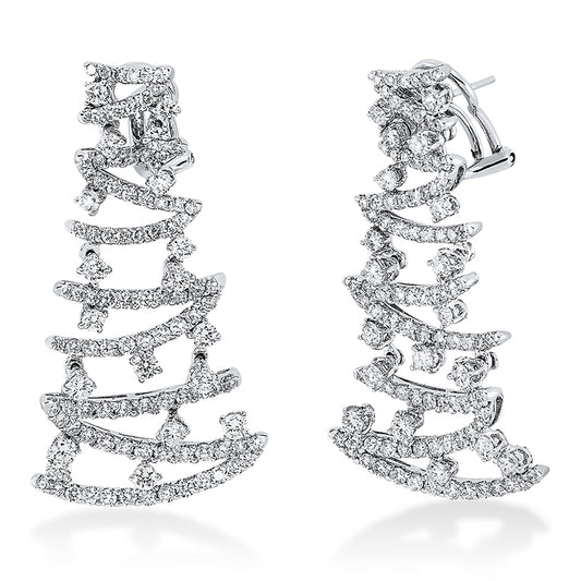 Ohrschmuck 18 kt WG, 220 Brill. 5,82 ct, TW-vsi