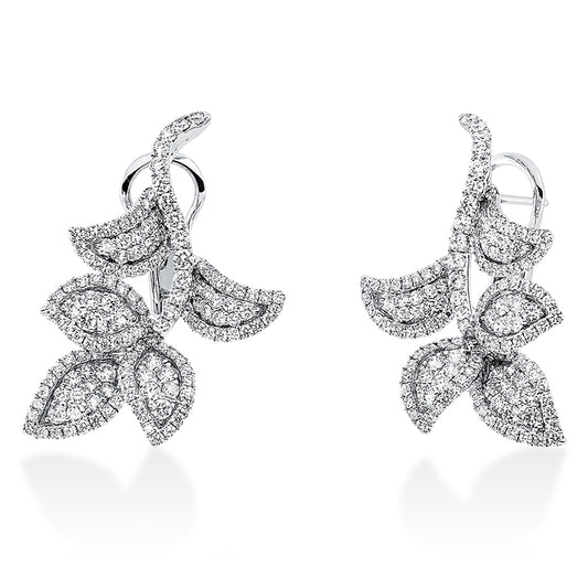 Creolen 18 kt WG, 286 Brill. 3,04 ct, TW-vsi