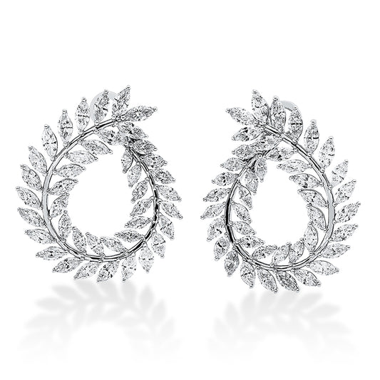 Creolen 18 kt WG, 82 Nav. 10,43 ct, TW-si