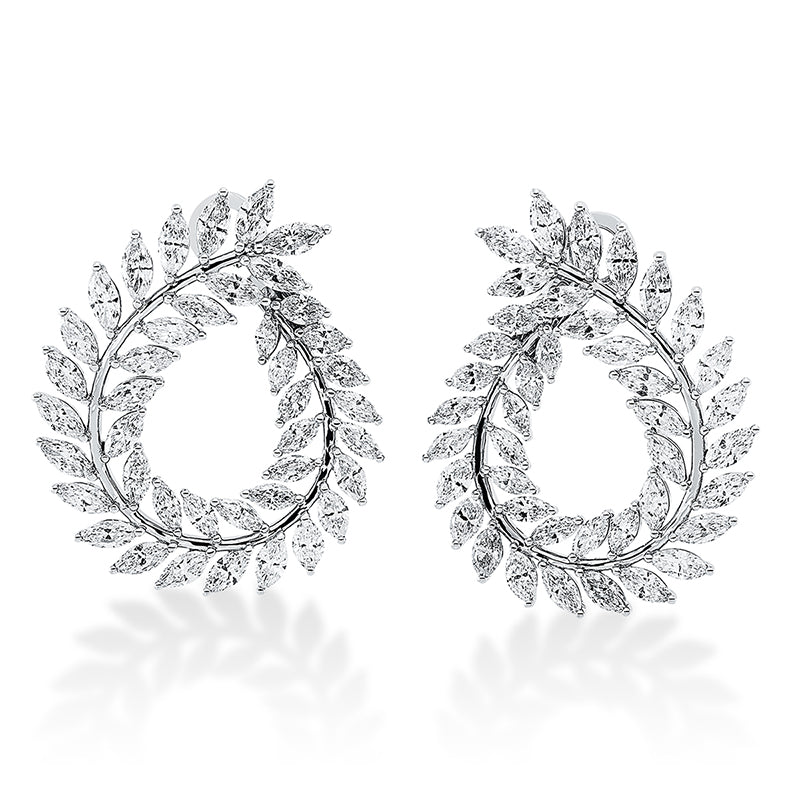 Creolen 18 kt WG, 82 Nav. 10,43 ct, TW-si