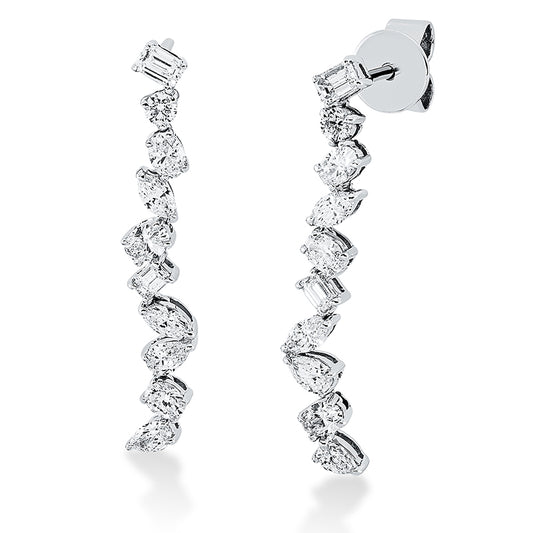 Ohrschmuck 18 kt WG, 4 Nav. 0,21 ct, 4 Sm. 0,21 ct, 6 Ov. 0,37 ct, 4 Tr. 0,22 ct, 2 Brill. 0,08 ct, TW-si