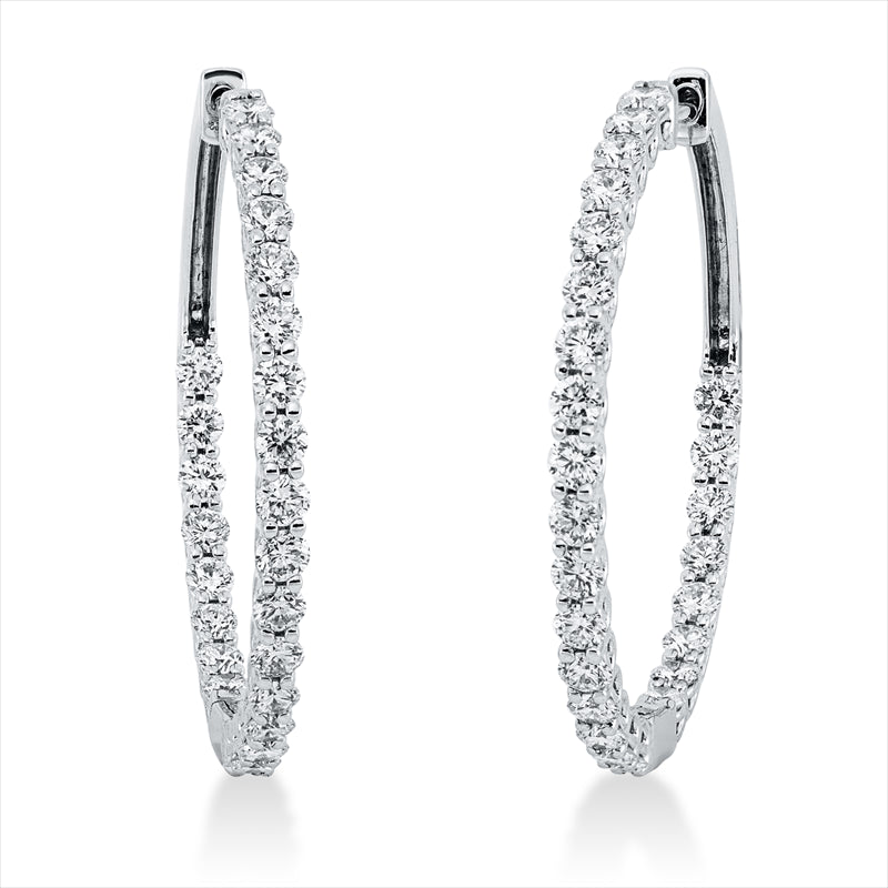 Creolen 18 kt WG, 50 Brill. 1,97 ct, TW-si