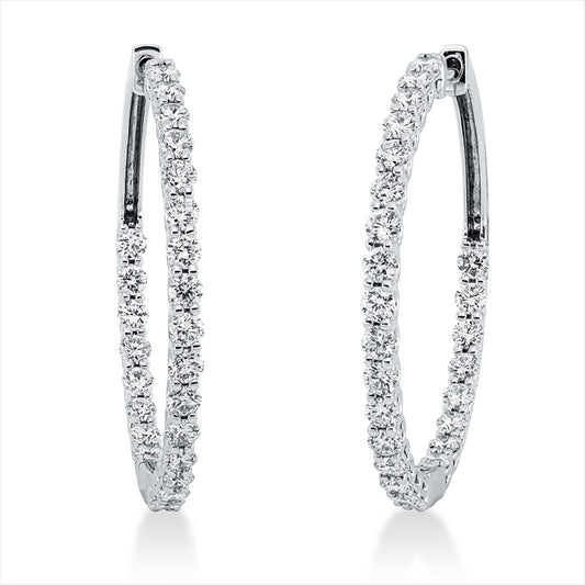 Creolen 18 kt WG, 50 Brill. 1,97 ct, TW-si