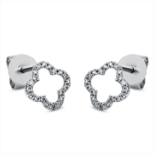 Ohrstecker 18 kt WG, 40 Brill. 0,07 ct, W-si