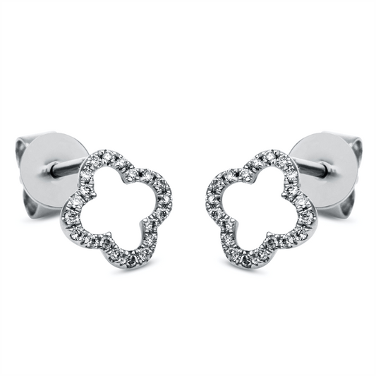 Ohrstecker 18 kt WG, 40 Brill. 0,09 ct, W-si