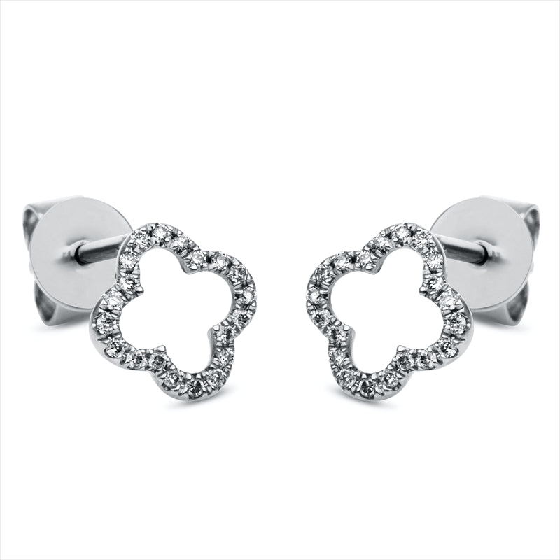 Ohrstecker 18 kt WG, 40 Brill. 0,09 ct, W-si