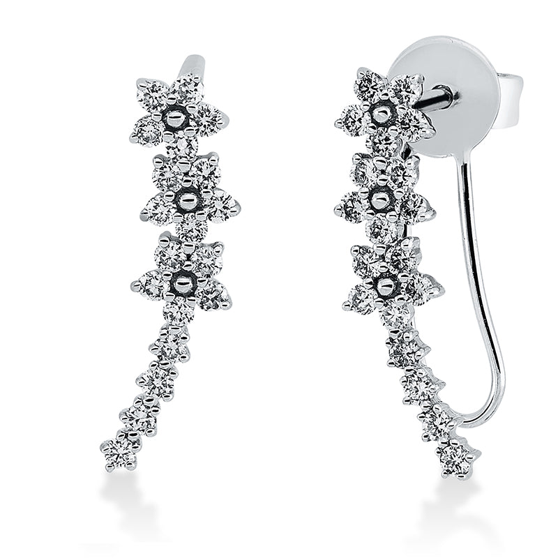Ohrstecker 18 kt WG, 38 Brill. 0,28 ct, W-si
