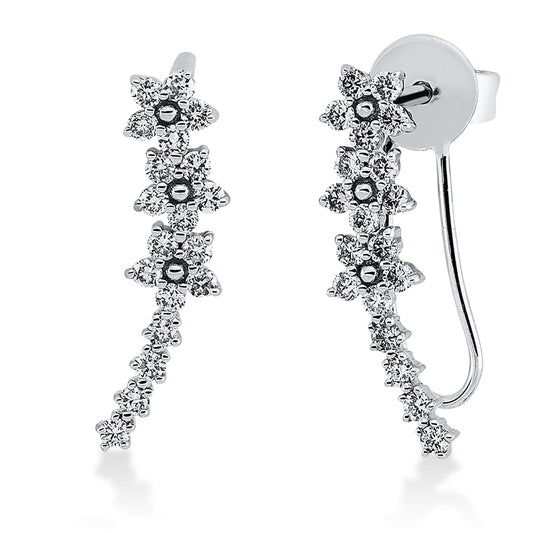 Ohrstecker 18 kt WG, 38 Brill. 0,28 ct, W-si
