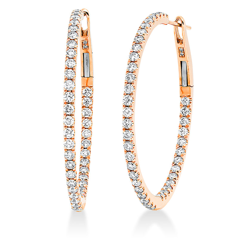 Creolen 18 kt RG, 86 Brill. 1,41 ct, W-si