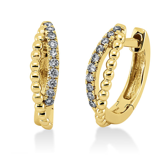 Creolen 18 kt GG, 20 Brill. 0,11 ct, W-si