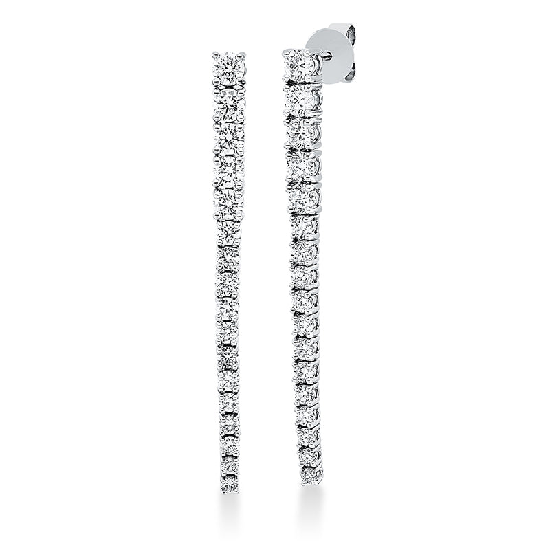 Ohrschmuck 18 kt WG, 6 Brill. 0,80 ct, 18 Brill. 0,95 ct, 6 Brill. 0,18 ct, TW-si, 4 Brill. 0,65 ct, TW-si