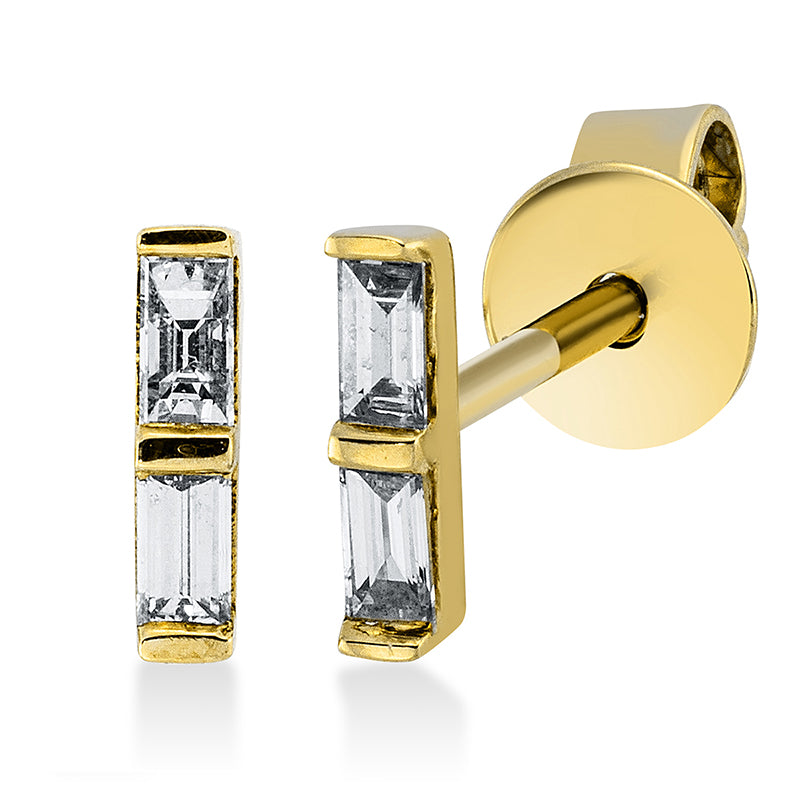 Ohrstecker 18 kt GG, 4 Bag. 0,16 ct, TW-si