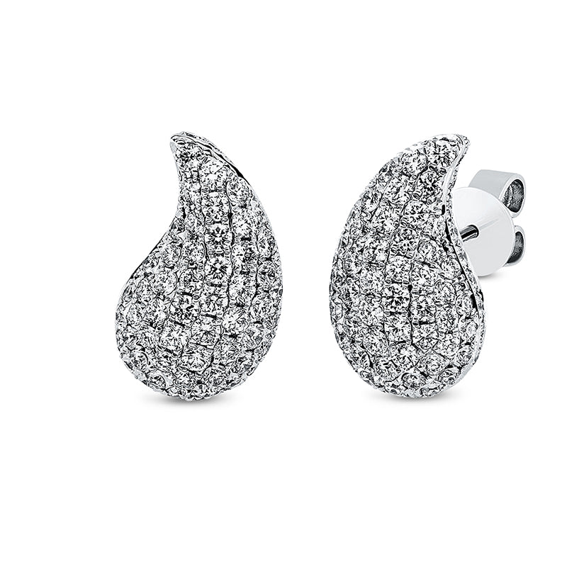 Ohrstecker 14 kt WG, 158 Brill. 1,90 ct, TW-si