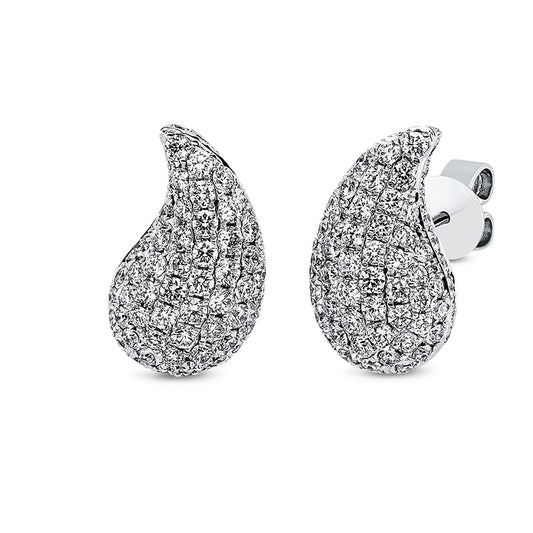 Ohrstecker 14 kt WG, 158 Brill. 1,90 ct, TW-si