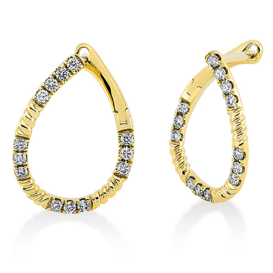 Creolen 18 kt GG, 26 Brill. 0,25 ct, TW-pi