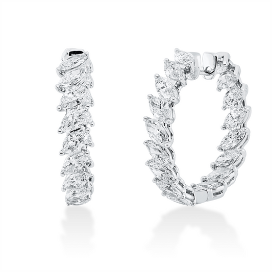 Creolen 18 kt WG, 34 Nav. 8,14 ct, TW-si