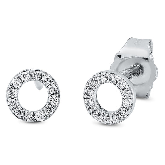 Ohrstecker 18 kt WG, 24 Brill. 0,08 ct, TW-si