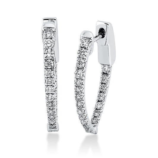 Creolen 18 kt WG, 8 Brill. 0,19 ct, TW-si, 32 Brill. 0,35 ct, TW-si